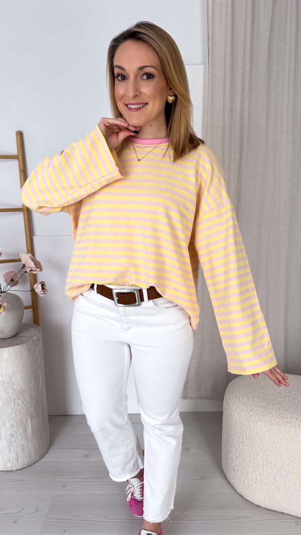 Longsleeve w paski yellow