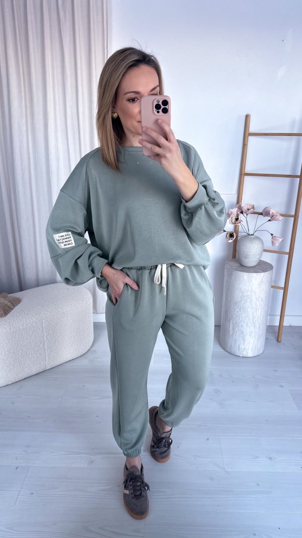 Komplet dresowy masełko ICON SET khaki