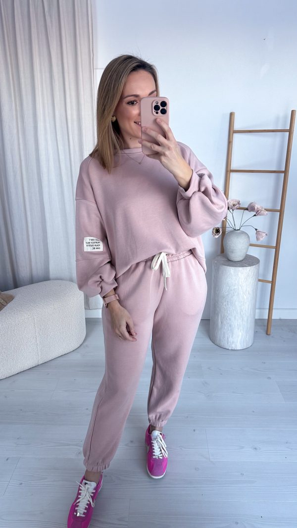 Komplet dresowy masełko ICON SET brudny róż