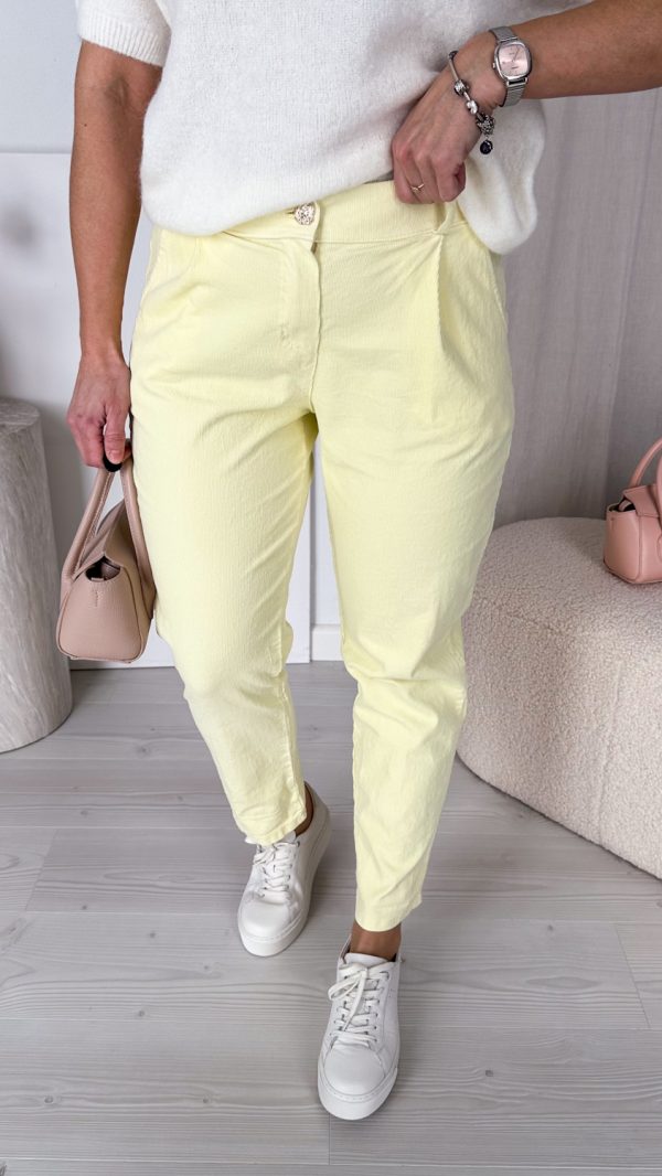 Spodnie sztruksowe żółte