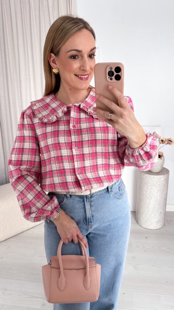 Koszula SWEET COLLAR różowa kratka