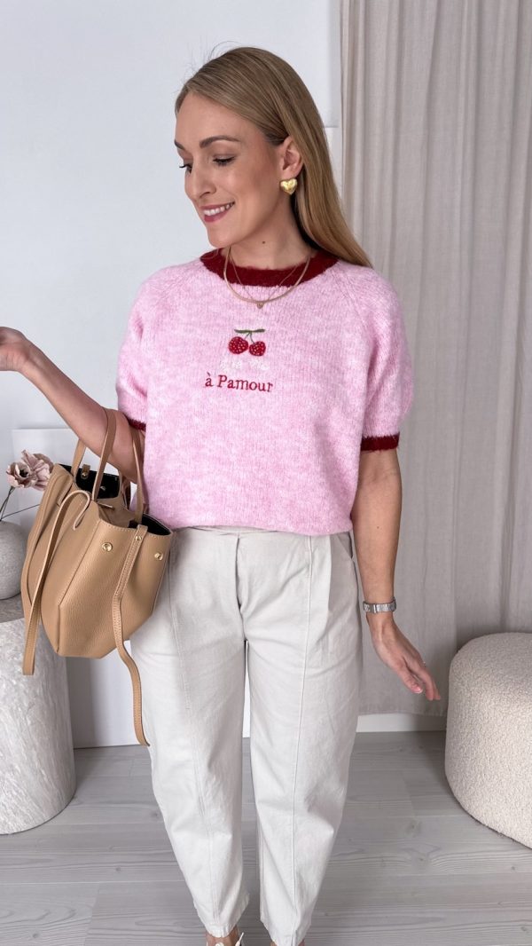 Sweterek CHERRY CHARM różowy