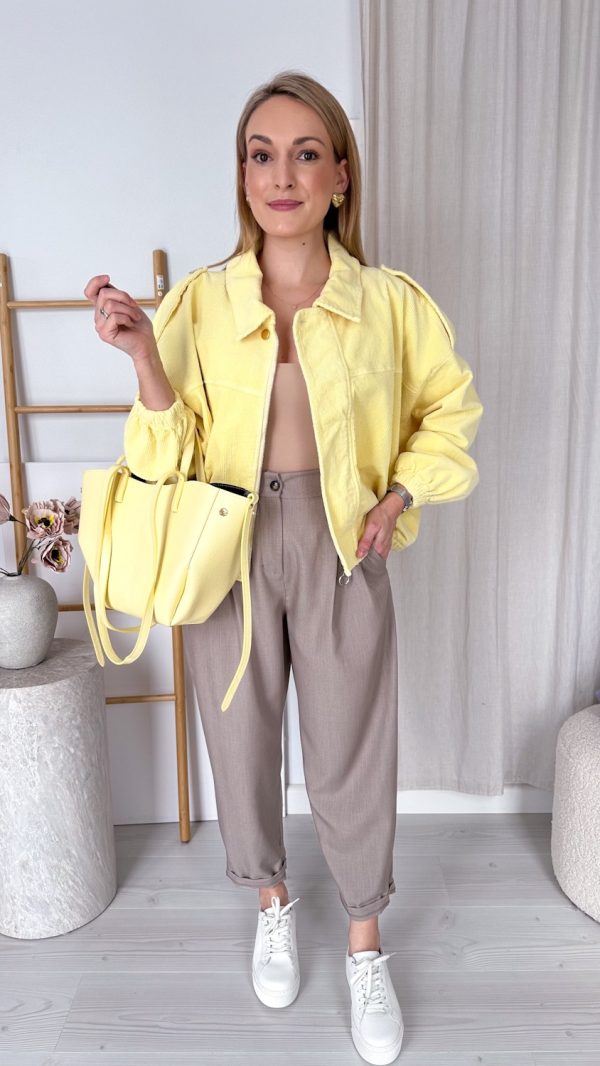 Kurtka sztruksowa żółta