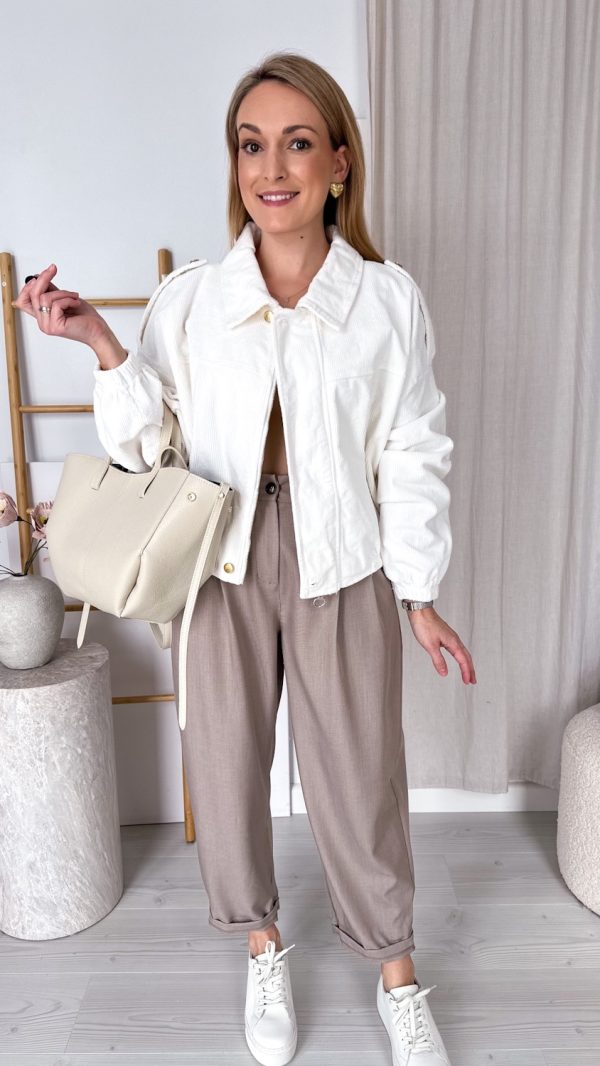 Kurtka sztruksowa śmietankowa