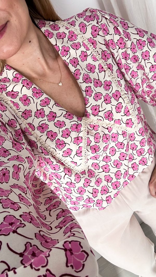 Koszula FERRO różowe kwiaty