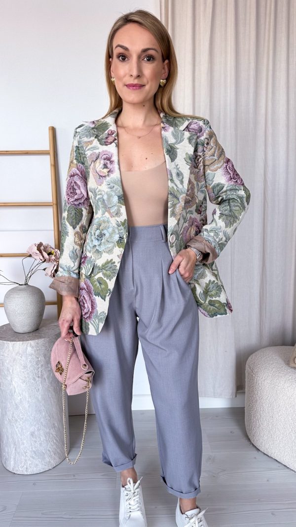 PRE ORDER Marynarka o gobelinowym splocie PEONIA WYSYŁKI 10-13 MARCA