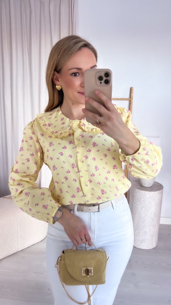 Koszula FRILL pastel żółty