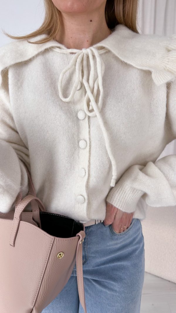 Sweterek Lovely Collar Sweater śmietanka