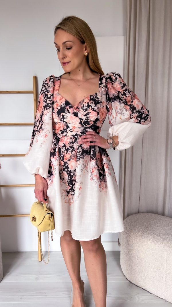 Suknia FLORENCJA beżowo- czarna