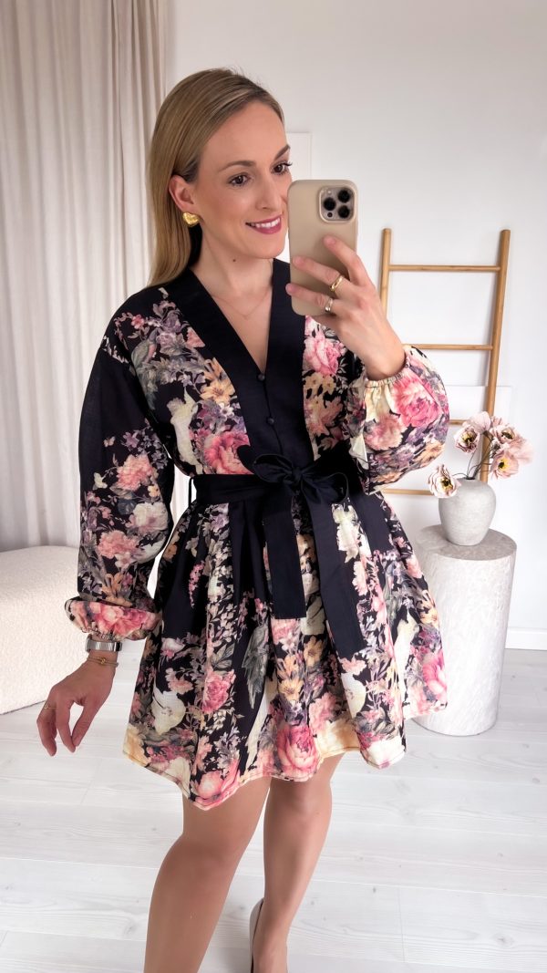 Sukienka ARIA czarne kwiaty