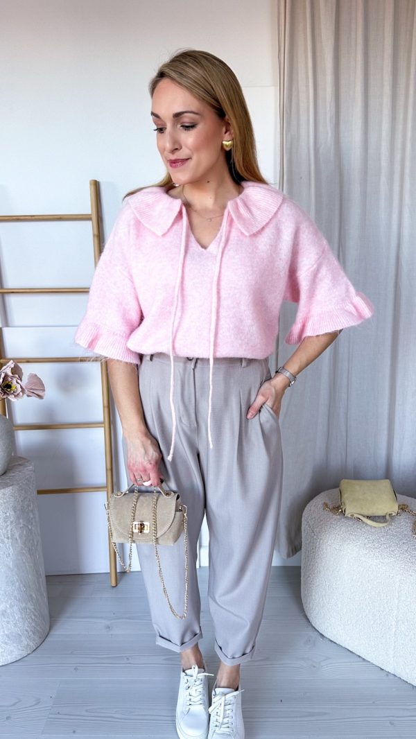 Sweterek Lovely Collar Sweater puder