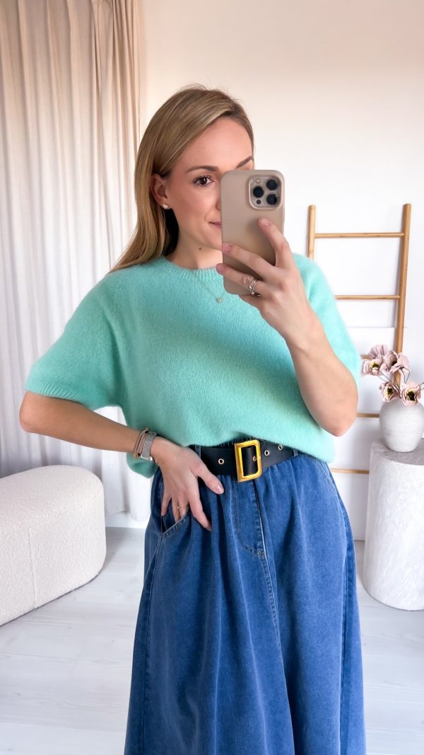 Sweterek JOY krótki rękaw zielony