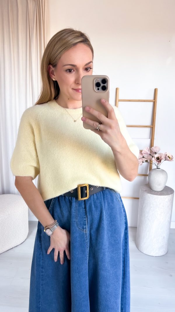 Sweterek JOY krótki rękaw żółty