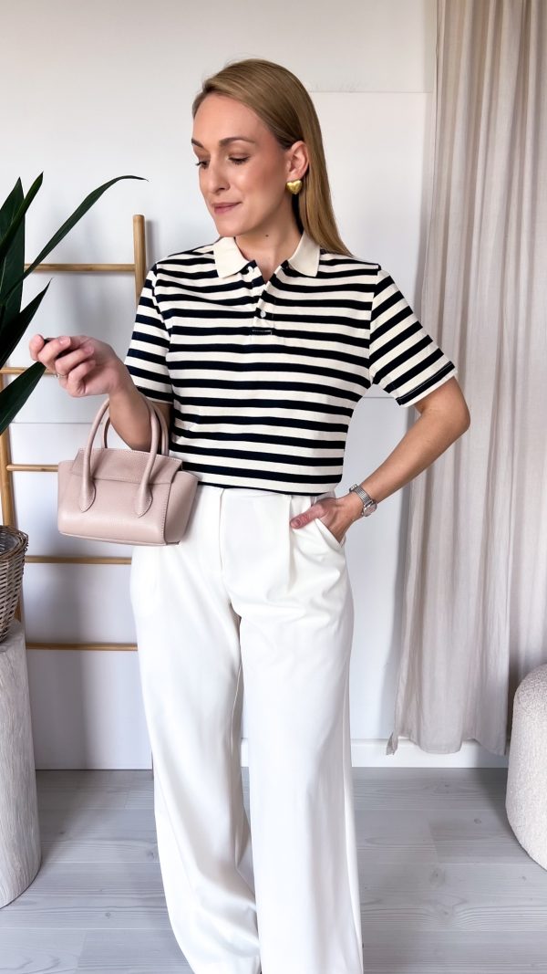 T-shirt VERA POLO granat-beż